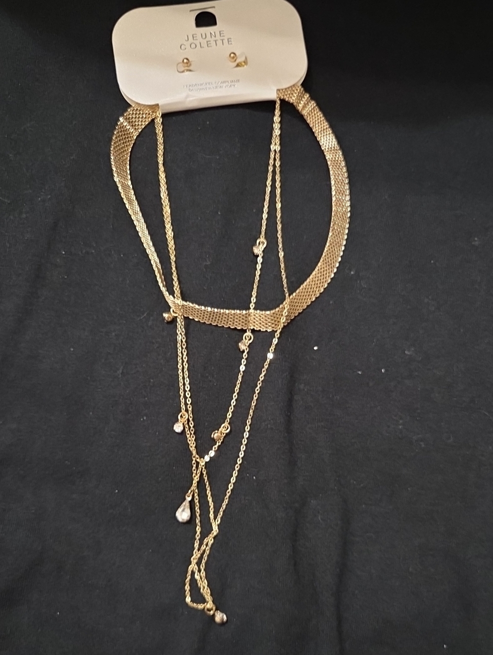 Gold Layered Necklace Set - Gold